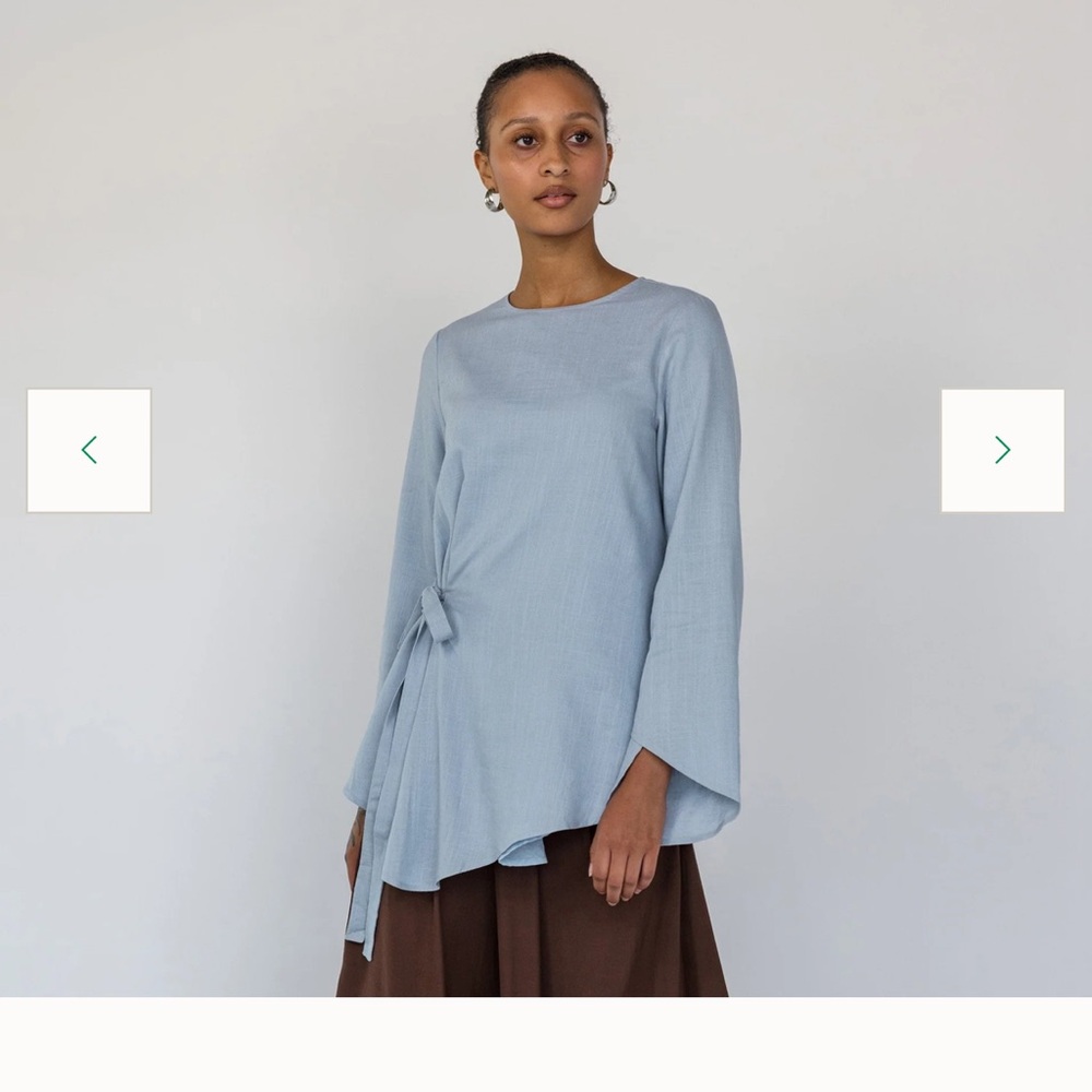 NEW Vela Tie Front Top - Blue - 2XL